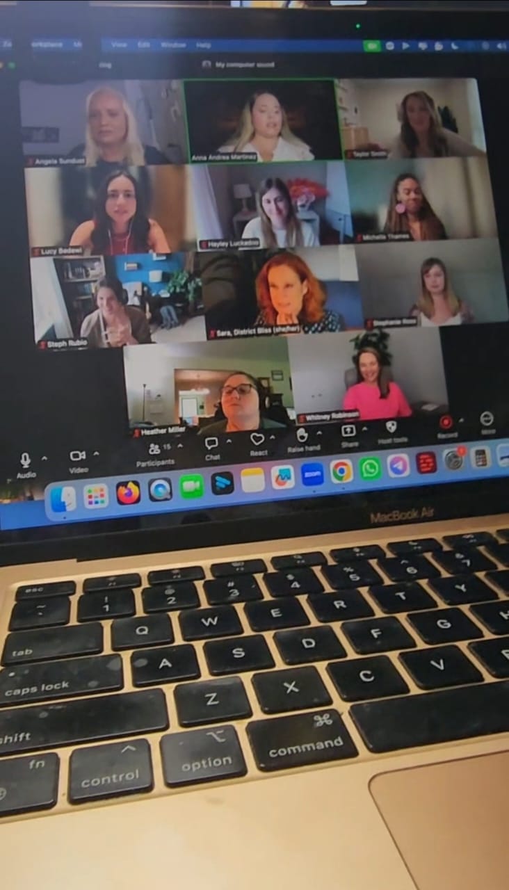 Live virtual event with attendees on screen